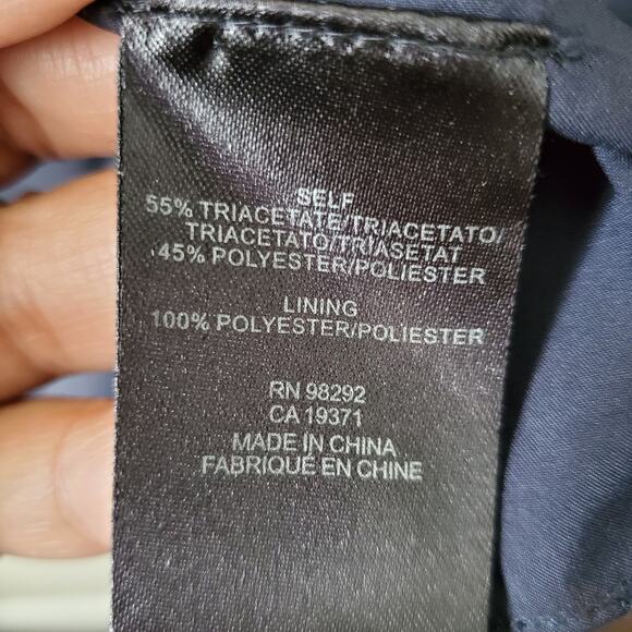 Tibi Savanna Navy Blue Crepe Drape Tie Dress 4 Career Modern Classic Minimalist - Picture 7 of 13